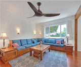 Aero Wood Roverr 52" Smart Ceiling Fan (Dark Wood, 3 Blades) – Tuya WiFi BLDC Motor Premium Wooden Ceiling Fan