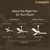 Breezalit Breeza 3 Blades 36″ Ceiling Fan - Smoke Brown (BZ-113)
