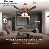 Breezalit Elegance 4 Blades 48″ Underlight Ceiling Fan - Antique Copper (BZ-112)