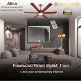Breezalit Alina 6 Blades 48โณ Ceiling Fan - Rosewood (BZ-117)