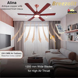 Breezalit Alina 6 Blades 48โณ Ceiling Fan - Rosewood (BZ-117)