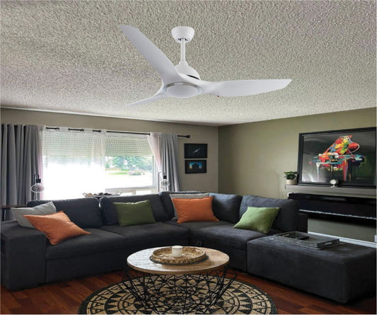 Aero Silk Roverr 52" Smart Ceiling Fan (White, 3 Blades) – Tuya WiFi BLDC Motor Modern Minimal Ceiling Fan