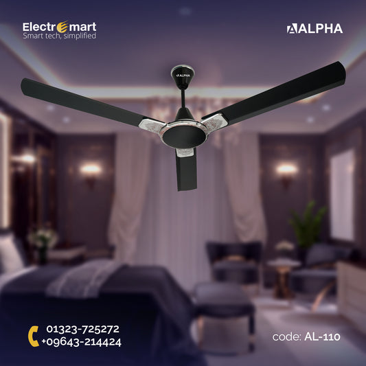 ALPHA ENTIZER MATT BLACK 56" 48 WHITE SILVER CEILING FAN ( AL-110 )