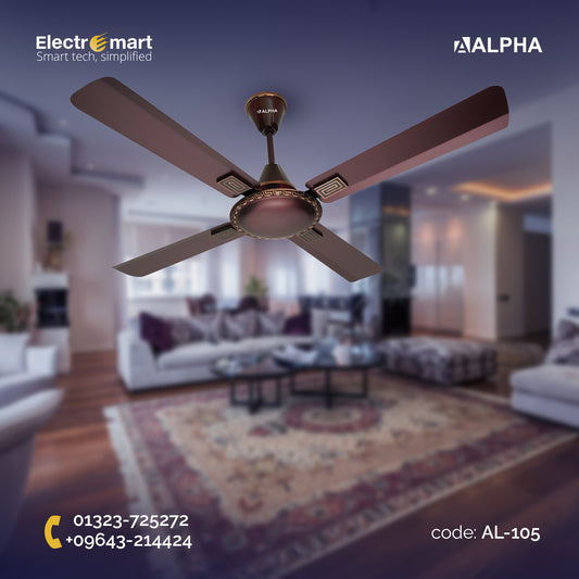 Alpha Cleo 4 Blades Signature Collection Ceiling Fan Matt Brown 56"/48" (AL-105)