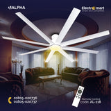 Alpha WindPro 72" Ceiling Fan – Modern DC Motor | Ultra-Wide Airflow