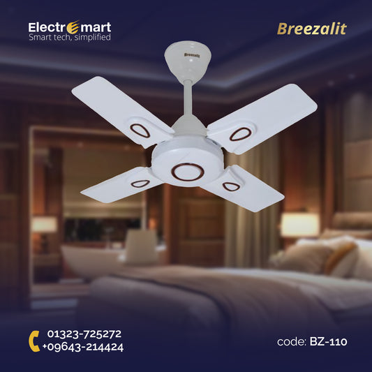 Breezalit Breeza 4 Blades 24″ Ceiling Fan - Pearl White (BZ-110)