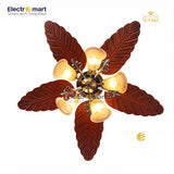 Luxara Heritage 48" – Traditional 5-Blades Solid Wood Chandelier Fan with Antique Bronze Finish & Triple E27 Glass Lampshade (LXC-102)