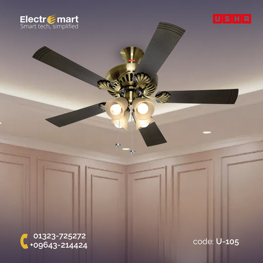 CEILING FANS Fontana Maple Antique Brass