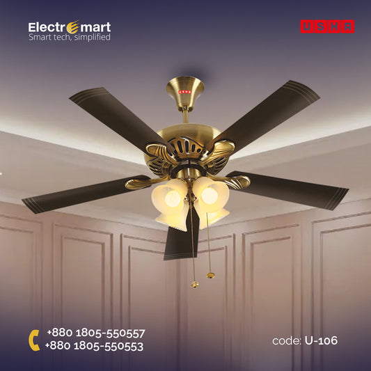 CEILING FANS Fontana Maple Antique Brass