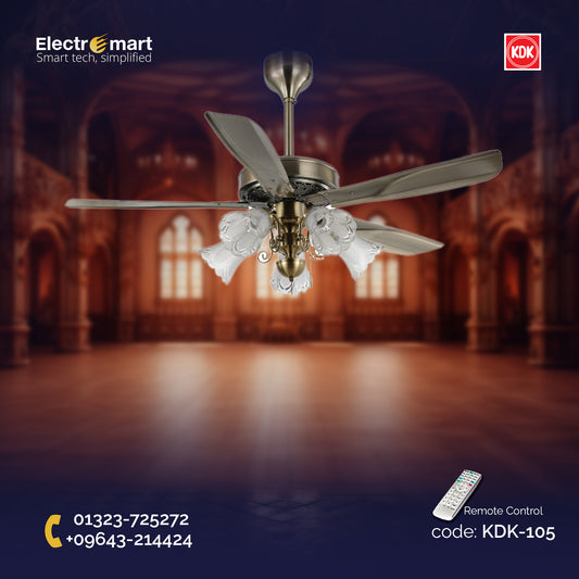 KDK 5 Blades 52″ Ceiling Fan - Brushed Brass(KDK-105)