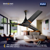 Kuhl Prima A3 3 Blades 48″ Ceiling Fan - Black (KL-104)
