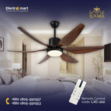 Luxara Cyclone 66" – Ultra-Silent Luxury Ceiling Fan with Integrated LED & 6-Blades Aerodynamic Design (Dark Wood Finish) LXC-102