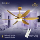 Luxara Cyclone 66" – Luxury 6-Blades Smart Ceiling Fan with Integrated LED & High-Performance Motor (Polished Gold Edition) LXC-105