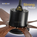 Luxara Cyclone 66" – Ultra-Silent Luxury Ceiling Fan with Integrated LED & 6-Blades Aerodynamic Design (Dark Wood Finish) LXC-102
