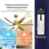 Luxara Cyclone 66" – Luxury 6-Blades Smart Ceiling Fan with Integrated LED & High-Performance Motor (Polished Gold Edition) LXC-105
