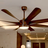 Luxara Grandeur 8 blades 62" Ceiling Fan - Ultra-Silent BLDC Motor, ABS Aero-Blades with Tri-Color LED Under light & Remote Control (Dark Wood), LXGDR-102