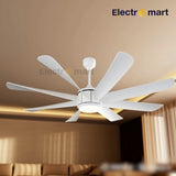 Luxara Grandeur 8 blade 62" Ceiling Fan- Ultra-Silent BLDC Motor, ABS Aero-Blades with Tri-Color LED Under light & Remote Control (White), LXGDR-101