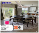 Aero Elite Roverr 52" Smart Ceiling Fan (White Wood, 3 Blades) – Tuya WiFi BLDC Motor Modern Designer Ceiling Fan
