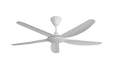 Aero UL 56" Smart Ceiling Fan (Matt White, 5 Blades) – BLDC Motor with Remote Control – Luxury Energy Efficient Ceiling Fan