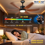 Luxara Cyclone 66" – Ultra-Silent Luxury Ceiling Fan with Integrated LED & 6-Blades Aerodynamic Design (Dark Wood Finish) LXC-102