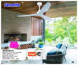 Senorita 52" Smart Ceiling Fan (White, 3 Blades) – BLDC Motor, Tuya WiFi Control, Elegant Minimal Design