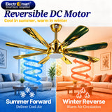 Reversible DC motor ceiling fan bd summer cool air and winter warm circulation - Luxara 8 blade