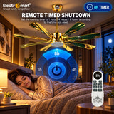 Whisper quiet smart ceiling fan with remote bd 1h 4h 8h sleep timer for bedroom - Luxara Grandeur