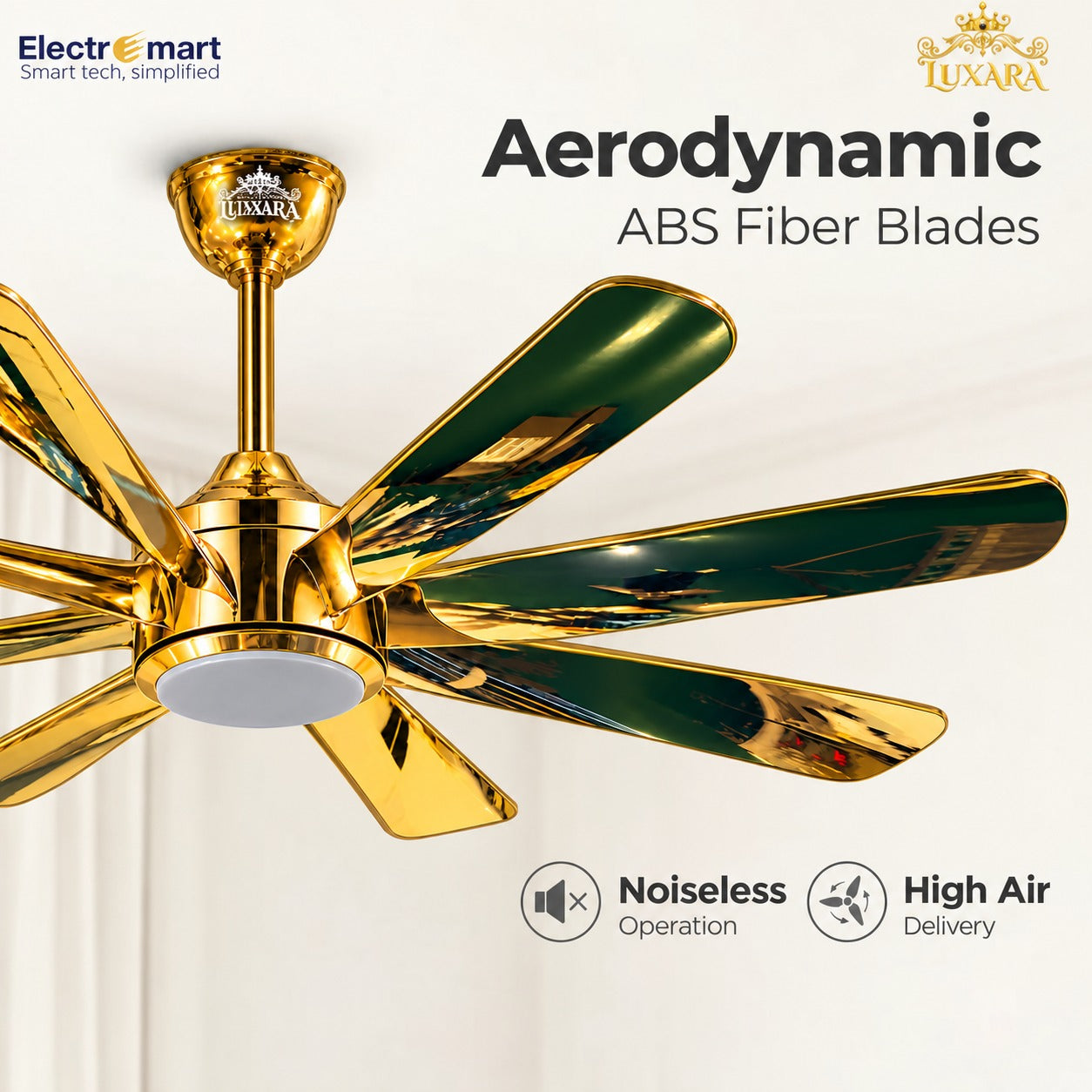 Extra virgin ABS aero blades 8 blade ceiling fan price in Bangladesh - Luxara designer fan