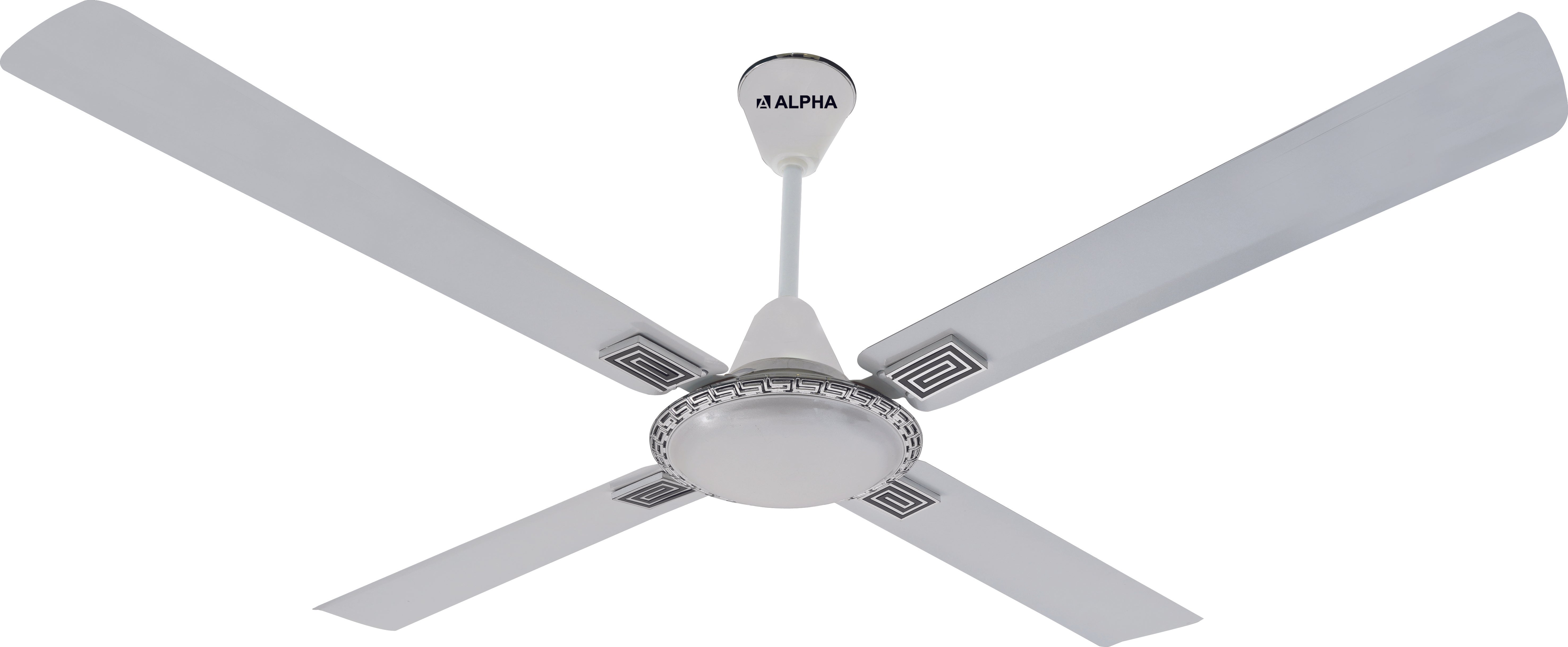 Alpha Cleo 4 Blades Signature Ceiling Fan White Chrome AL-102 – 56/48 inch luxury fan with pure copper motor
