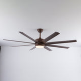 Cool Breeze UL 66" Smart Ceiling Fan (Dark Wood, 8 Blades) – Tuya WiFi BLDC Motor LED Dual Light Ceiling Fan