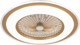 Chandelier Ceiling Fan – Breeze Lux 3 Blade 36" with LED Light & Remote (BL-139, Gold Body & Transparent Blades)