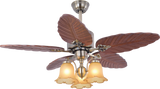 Chandelier Ceiling Fan – Breeze Lux 5 Blade 48" with Glass Lampshade & Remote (BL-154, Antique Bronze, Solid Wood Blades)