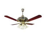 Hindware Desire 48 inch Ceiling Fan (Antique Brass) with 4 decorative lamp shades and copper motor – Price in Bangladesh