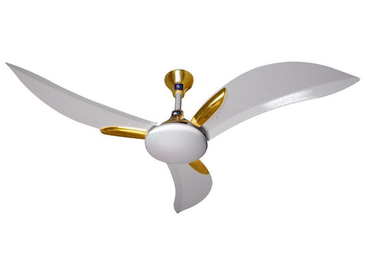 PAK Pride 56 inch Ceiling Fan (Off White Golden) with copper motor and elegant 3-blade design – Price in Bangladesh