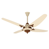 PARWAZ 56" Fortune 4-Blade Ceiling Fan (Off White Wood) – 99.99% Copper Motor | 330 RPM High Speed | Luxury Pakistani Ceiling Fan