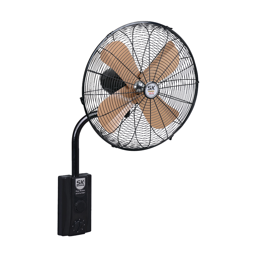 SK 20 inch High-Speed Wall Fan Black with copper motor, oscillation device, and rustproof metal body – Price in Bangladesh