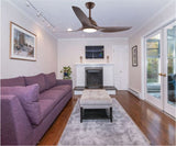 Aero Wood UL Roverr 52" Smart Ceiling Fan (Dark Wood, 3 Blades) – Tuya WiFi BLDC Motor LED Dual Light Ceiling Fan