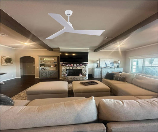 Senorita Pro 52" Smart Ceiling Fan (White, 3 Blades) – BLDC Motor, Tuya WiFi Remote Control, Elegant Modern Ceiling Fan