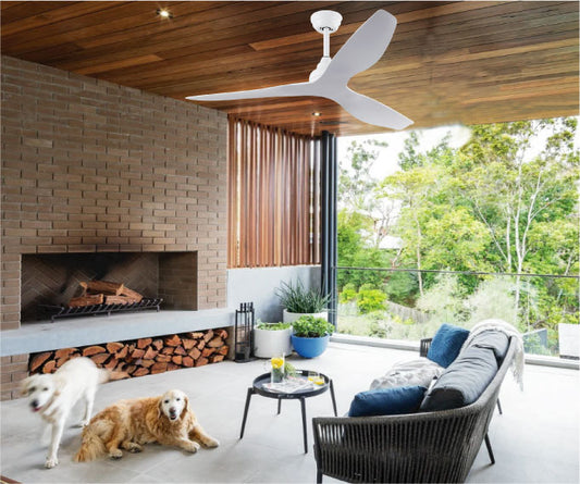 Senorita 52" Smart Ceiling Fan (White, 3 Blades) – BLDC Motor, Tuya WiFi Control, Elegant Minimal Design