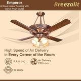 Breezalit Elegance 4 Blades 48″ Underlight Ceiling Fan - Antique Copper (BZ-112)