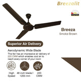 Breezalit Breeza 3 Blades 36″ Ceiling Fan - Smoke Brown (BZ-113)