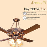 Breezalit Elegance 4 Blades 48″ Underlight Ceiling Fan - Antique Copper (BZ-112)