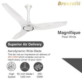 Breezalit Magnifique 3 Blades 50″ Ceiling Fan - Pearl White (BZ-107)