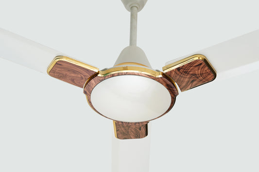 Alpha Entizer 3 Blades Signature Collection Ceiling Fan Pearl White Teakwood 56"/48" (AL-106)