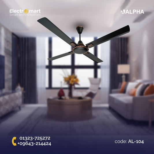 Alpha Cleo 4 Blades Signature Collection Ceiling Fan Matt Black 56"/48" (AL-104)