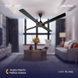 Alpha Cleo 4 Blades Signature Collection Ceiling Fan Matt Black 56"/48" (AL-104)