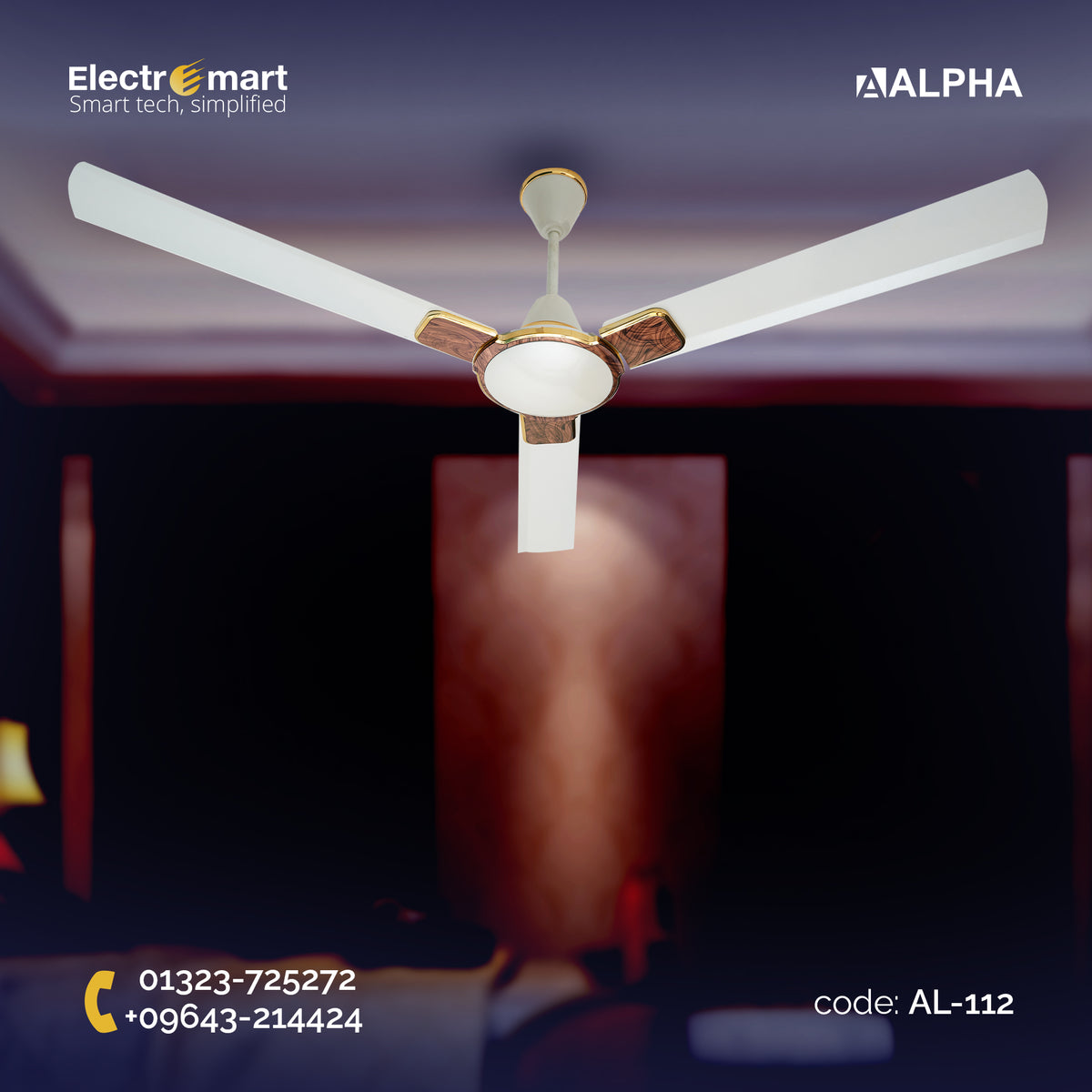 ALPHA ENTIZER GOLDEN TEAK WOOD 56" & 48" CEILING FAN (AL-112)