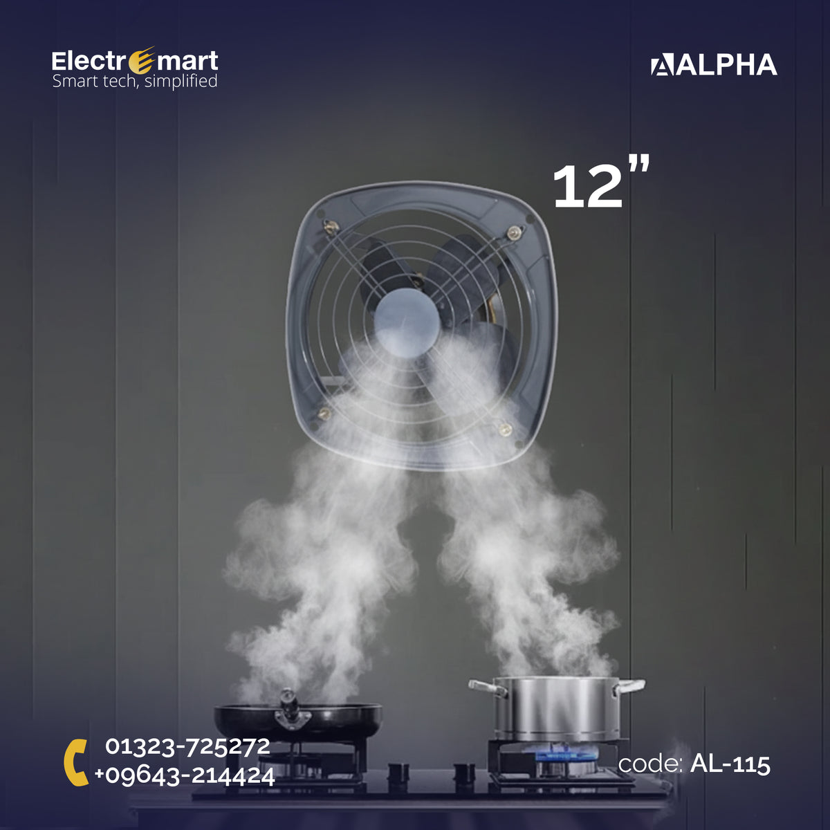 Alpha | Fresh Air Exhaust Fan 12" (In & Out) (AL-115)