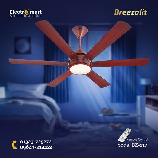 Breezalit Alina 6 Blades 48″ Ceiling Fan - Rosewood (BZ-117)
