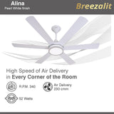Breezalit Alina 6 Blades 48″ Ceiling Fan - White (BZ-118)
